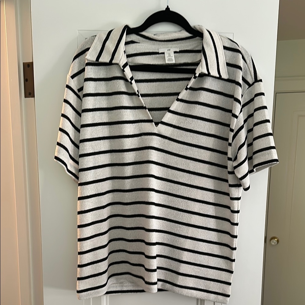 H&M Striped V-Neck Top